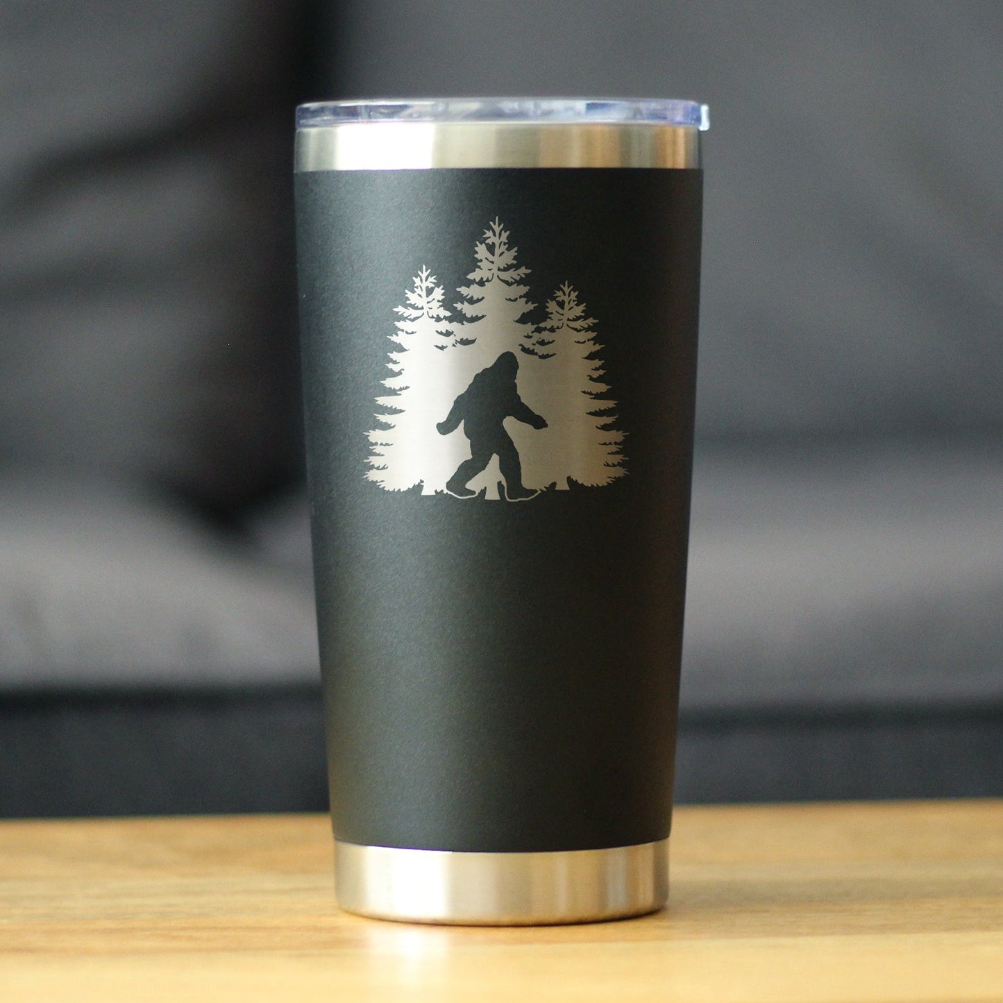 Bigfoot - Insulated Coffee Tumbler Cup with Sliding Lid - Stainless Steel Insulated Mug - Funny Bigfoot Gifts for Sasquatch Enthusiasts