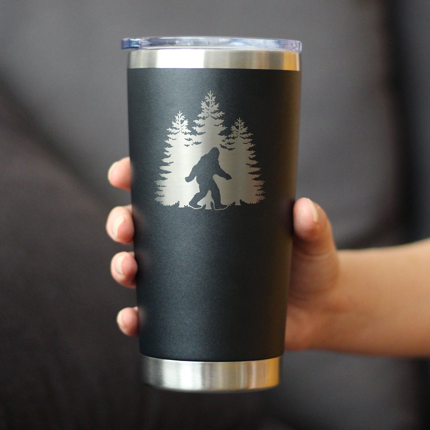 Bigfoot - Insulated Coffee Tumbler Cup with Sliding Lid - Stainless Steel Insulated Mug - Funny Bigfoot Gifts for Sasquatch Enthusiasts