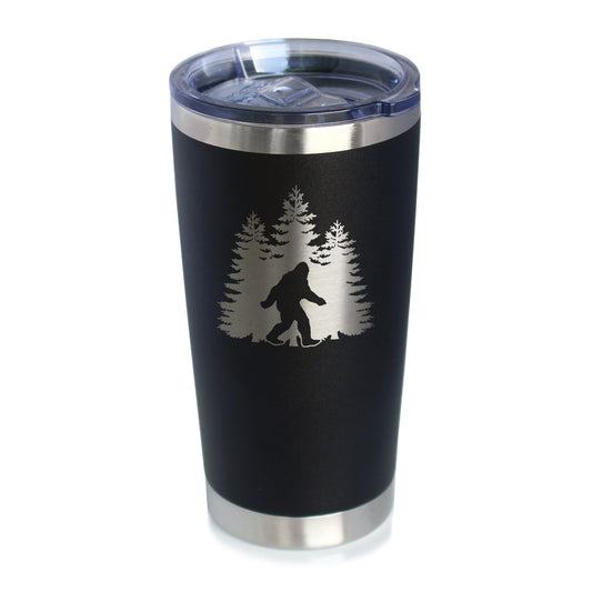 Bigfoot - Insulated Coffee Tumbler Cup with Sliding Lid - Stainless Steel Insulated Mug - Funny Bigfoot Gifts for Sasquatch Enthusiasts