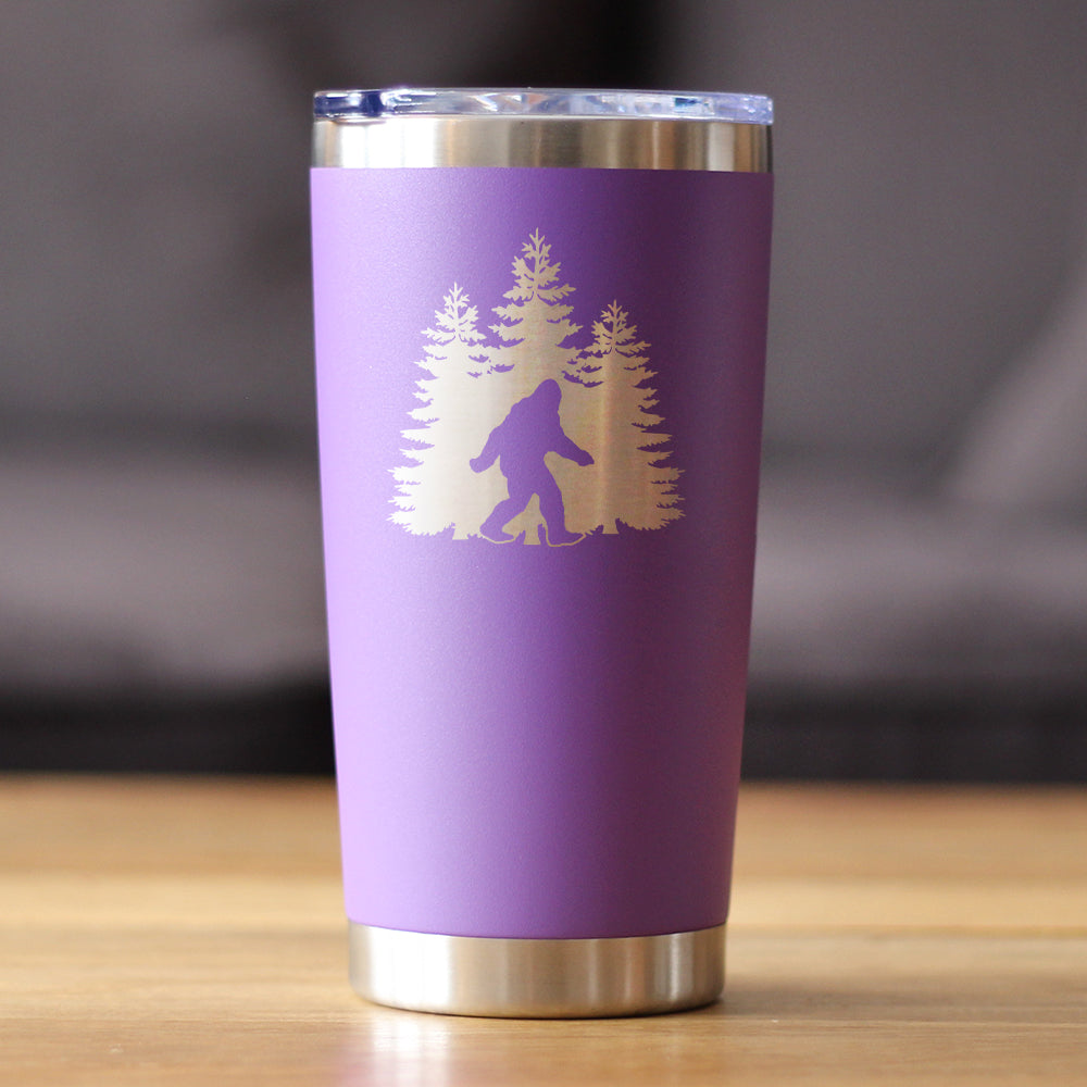 Bigfoot - Insulated Coffee Tumbler Cup with Sliding Lid - Stainless Steel Insulated Mug - Funny Bigfoot Gifts for Sasquatch Enthusiasts